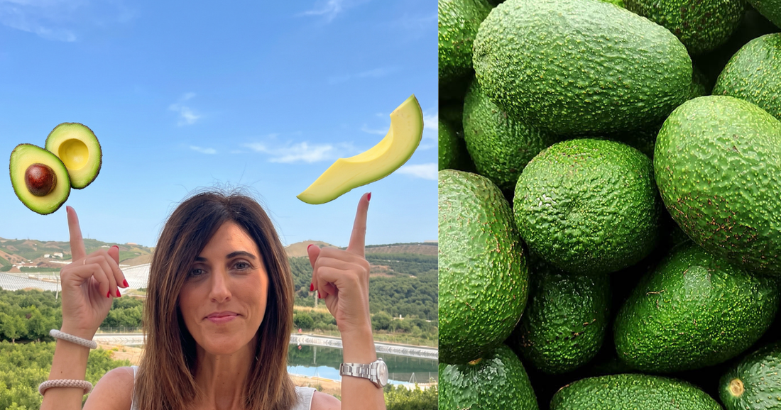 Mariangeles på sin avocadofarm