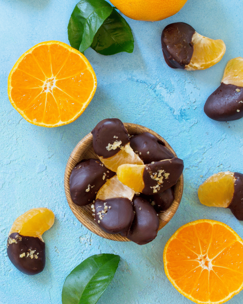 Julekonfekt med klementiner og chokolade