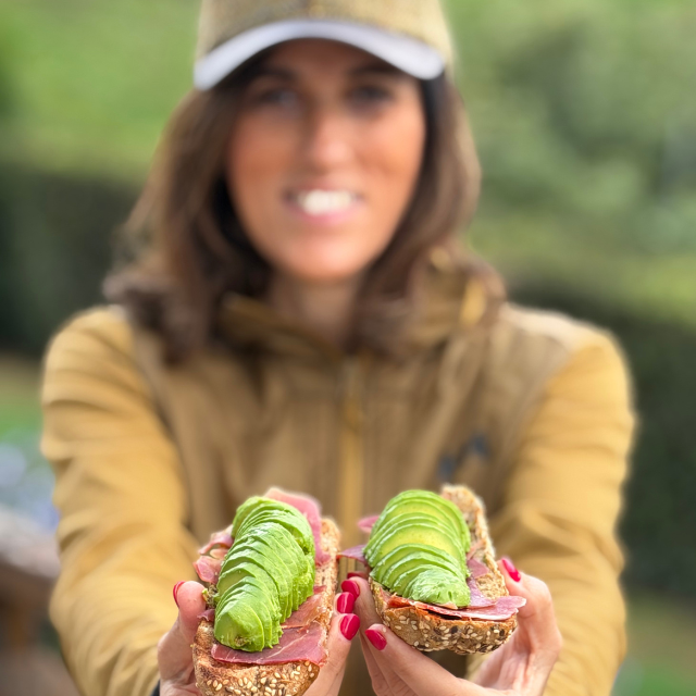 Woman with two avocadotoast 