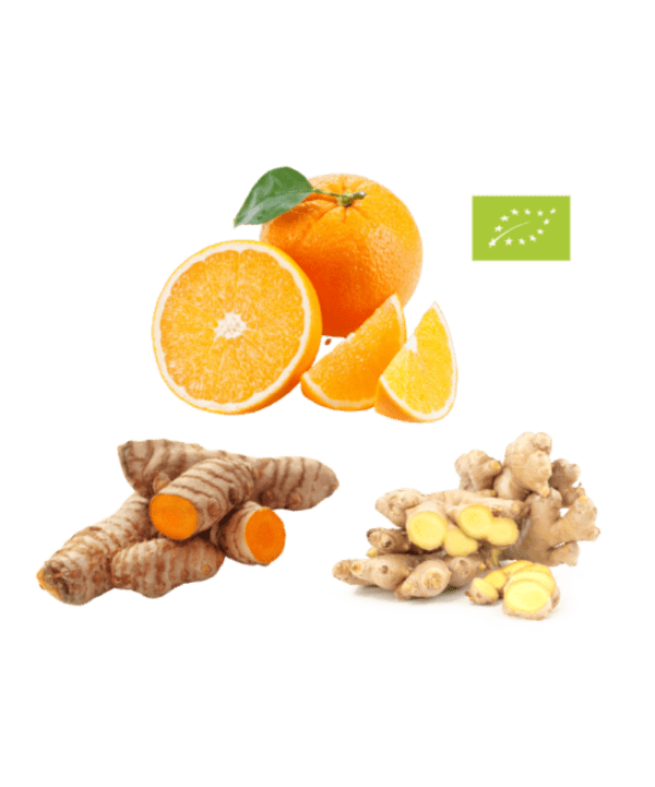 Appelsin, ingefær og gurkemeje